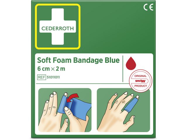 Plåster CEDERROTH SoftFoam 6cmx2m blå